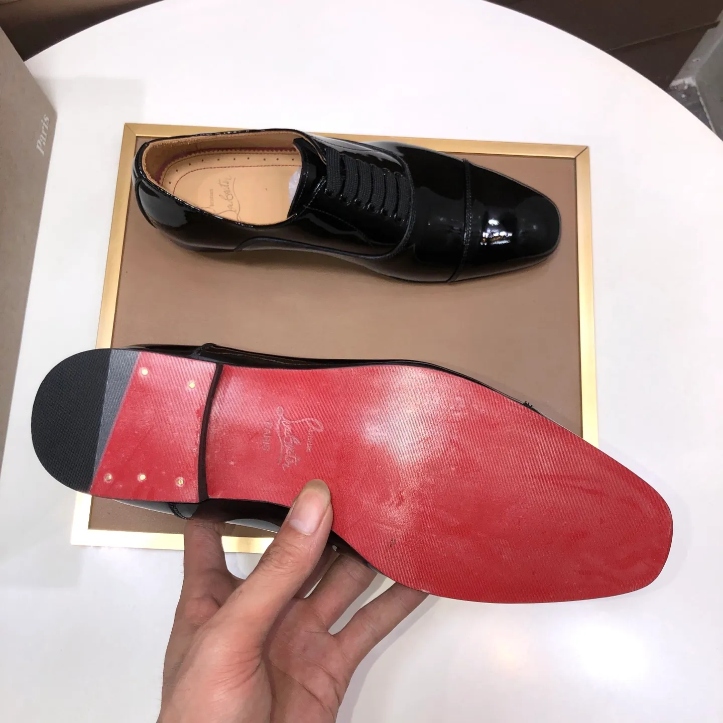 Men's shoes 💰620💰 [Chrstian Loubotin] Red-soled shoes 💋Original mold opening, the highest version on the market, purely handmade ❗️Imported rivets, imported high-end diamonds ➕The upper is made of imported cowhide, and the first layer of water-dyed cowhide lining! Original EU high-gloss outsole.38-44
